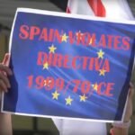 Protesta ante la Unión Europea de interinos